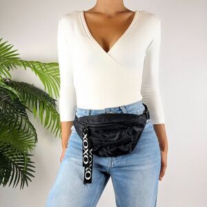Vintage Indie Grunge Black Streetwear Fanny Pack Waist Bum Bag Sling Bag
